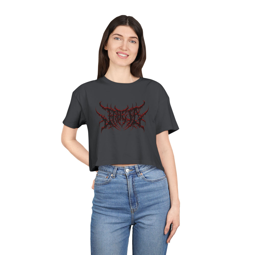 Jade_ia Metal Logo Relaxed Crop Top