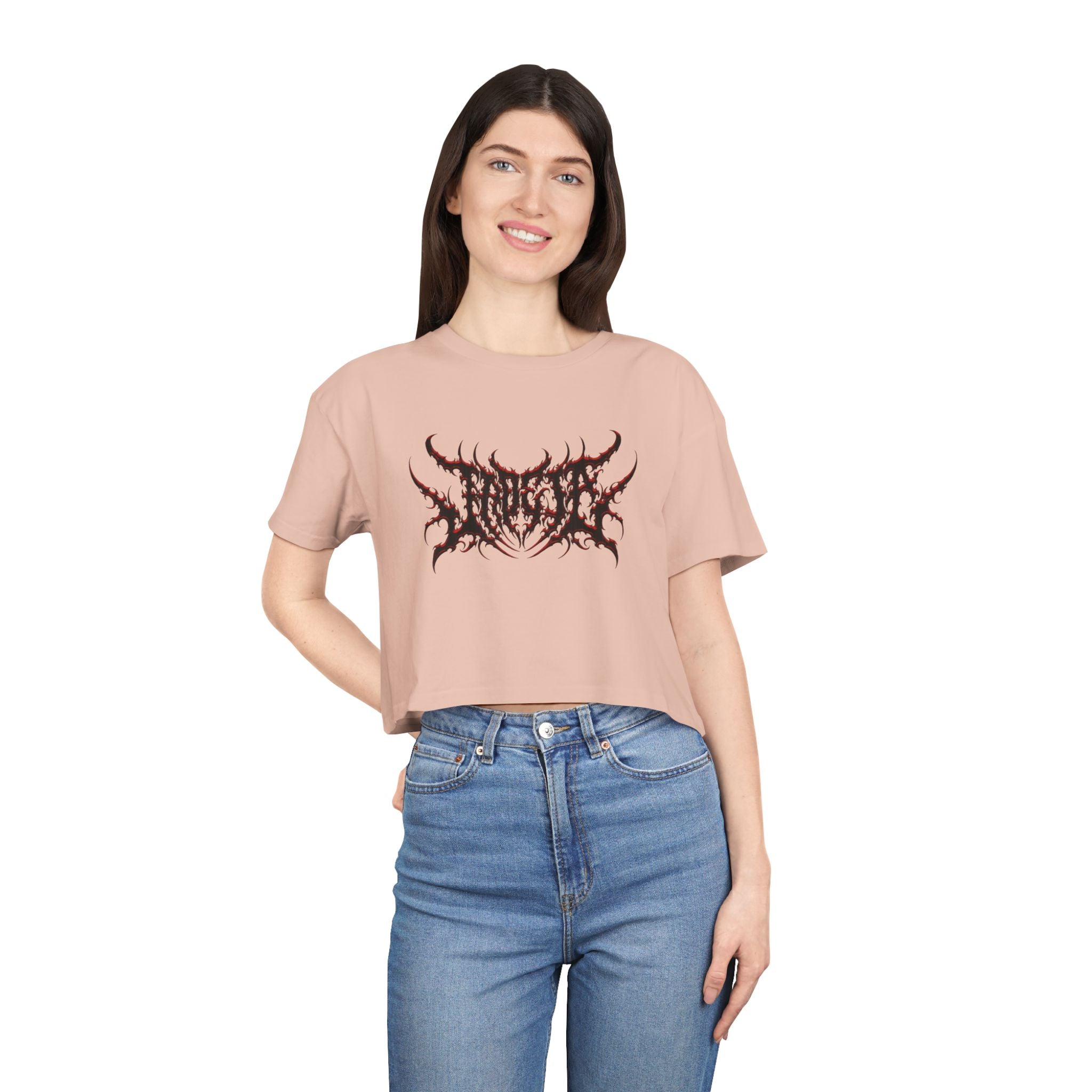 Jade_ia Metal Logo Relaxed Crop Top