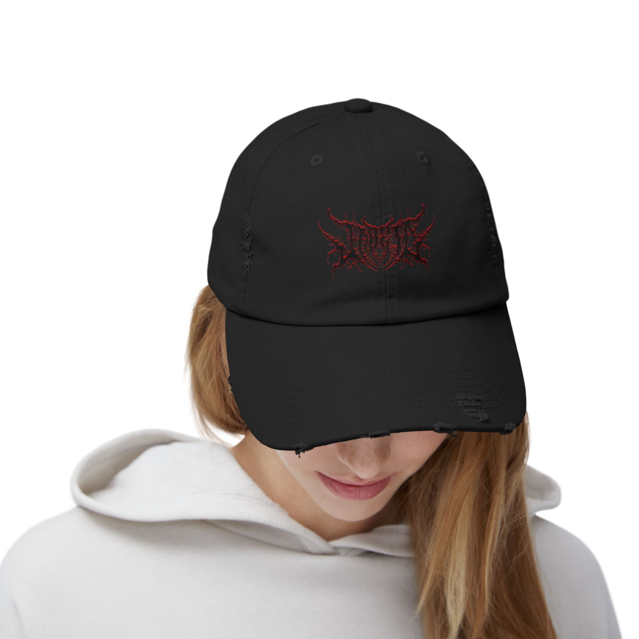 Jade_ia Metal Logo Distressed Cap